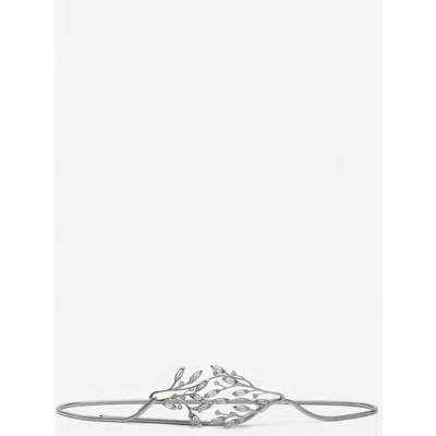 Lanvin Aede Belt In Brass And Crystals In Silver