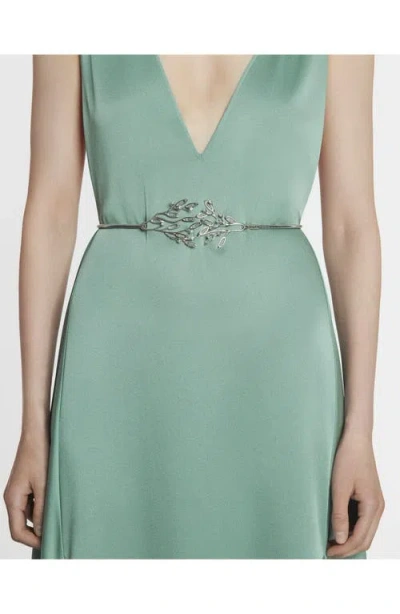 Lanvin Aede Belt In Brass And Crystals In Silver