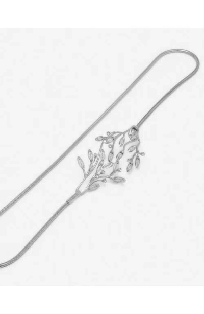 Lanvin Aede Belt In Brass And Crystals In Silver