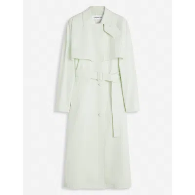 Lanvin Cotton Trench Coat In Off White