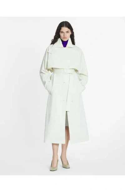Lanvin Cotton Trench Coat In Off White