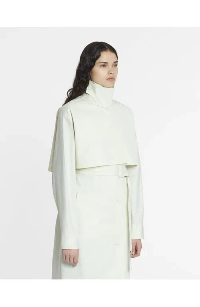 Lanvin Cotton Trench Coat In Off White