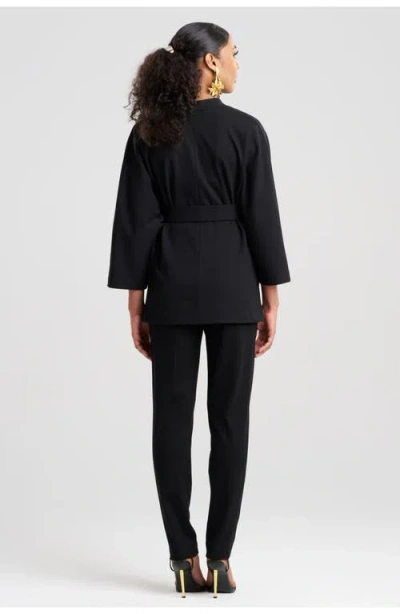Natori Compact Knit Kimono Jacket In Black