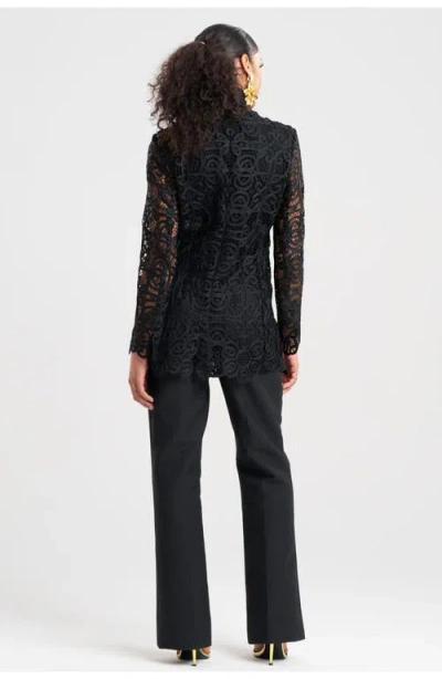 Natori Raffia Lace Blazer In Black