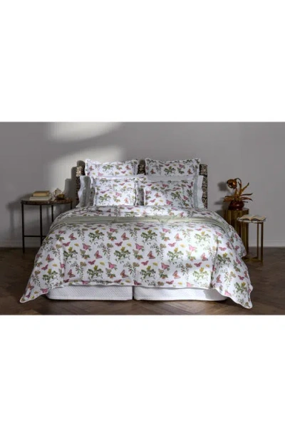 Matouk Baudin Butterfly 500 Thread Count Cotton Percale Duvet Cover In Baudin Butterfly Pink