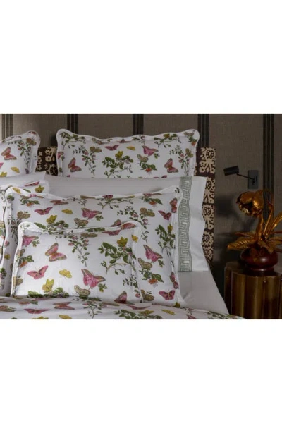 Matouk Baudin Butterfly 500 Thread Count Cotton Percale Duvet Cover In Baudin Butterfly Pink