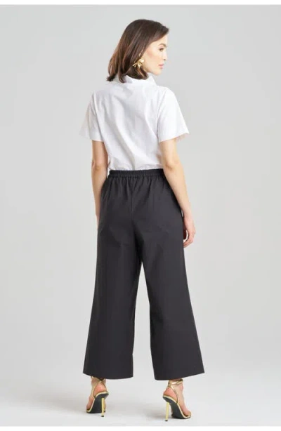 Natori Techno Poplin Cropped Pants With Embroidery In Black