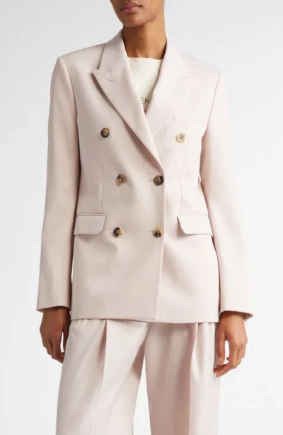Golden Goose Light Pink Double-breasted Wool Jacket In Shadow Gray