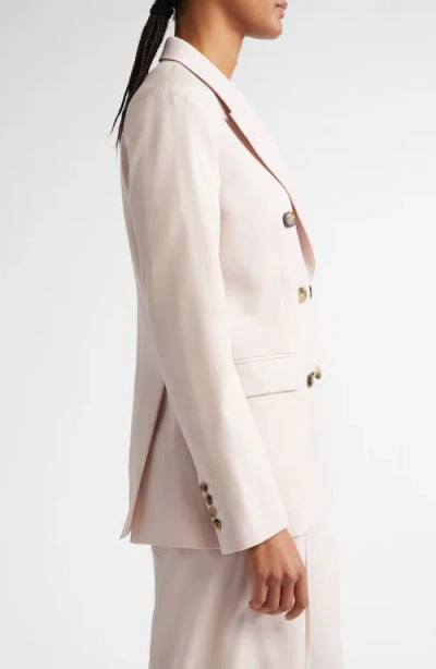 Golden Goose Light Pink Double-breasted Wool Jacket In Shadow Gray