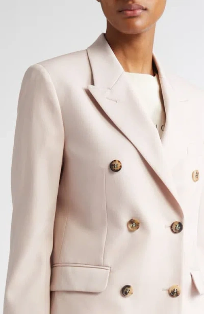 Golden Goose Light Pink Double-breasted Wool Jacket In Shadow Gray