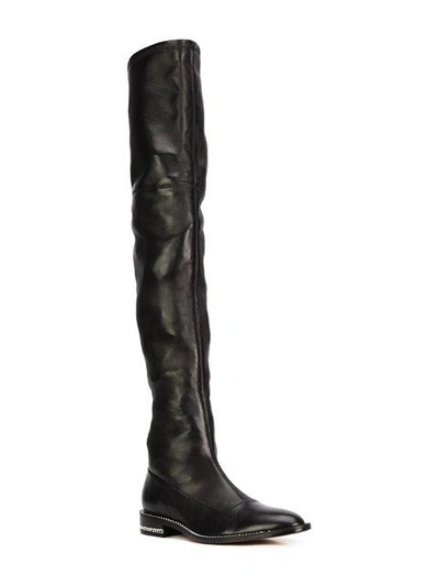 Shop Givenchy Double Chain Over-the-knee Boots - Black