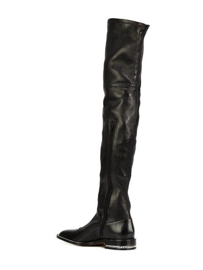 Shop Givenchy Double Chain Over-the-knee Boots - Black