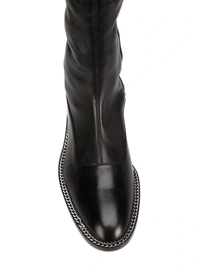 Shop Givenchy Double Chain Over-the-knee Boots - Black