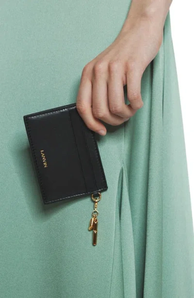 Lanvin Leather Cardholder In Black