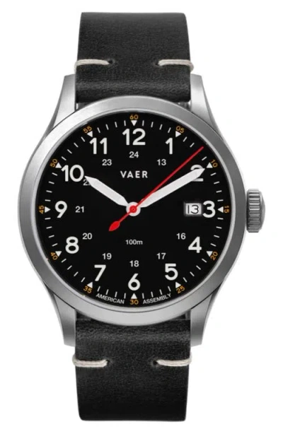 Vaer C5 Field Black Solar Watch, 40mm In Black