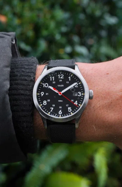 Vaer C5 Field Black Solar Watch, 40mm In Black