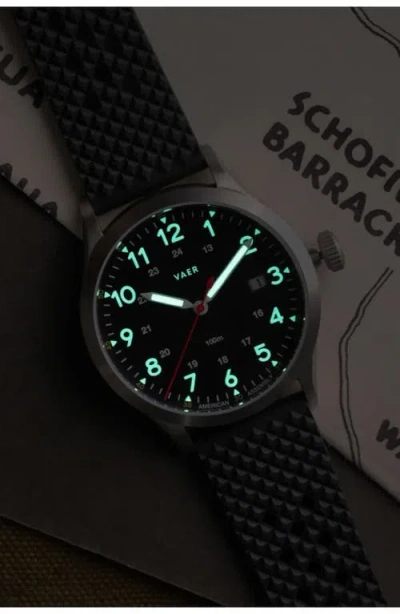 Vaer C5 Field Black Solar Watch, 40mm In Black