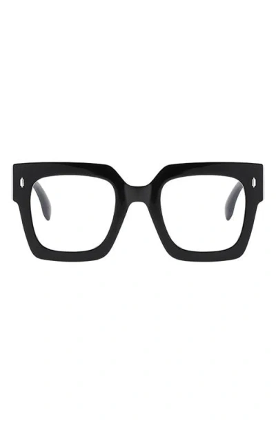 Fifth & Ninth Avery 51mm Blue Light Blocking Glasses In Black/clear