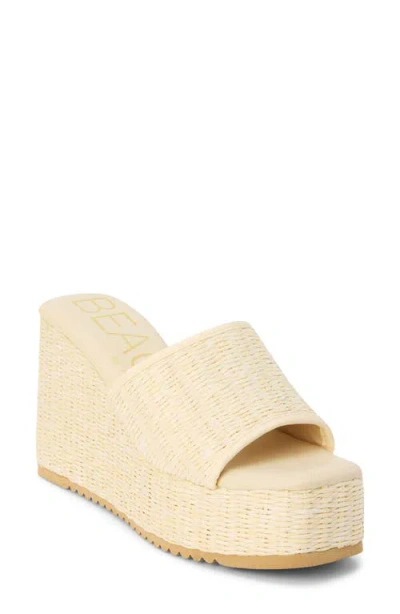 Beach By Matisse Marche Platform Wedge Slide Sandal In Ivory