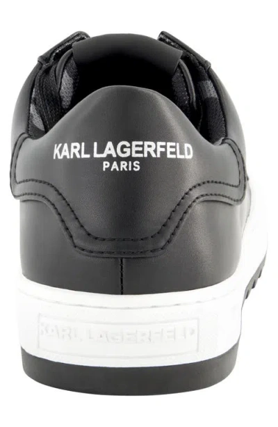 Karl Lagerfeld Leather Low Top Sneaker In Black