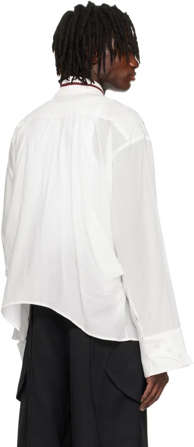 Cmmawear White Drape Shirt In White