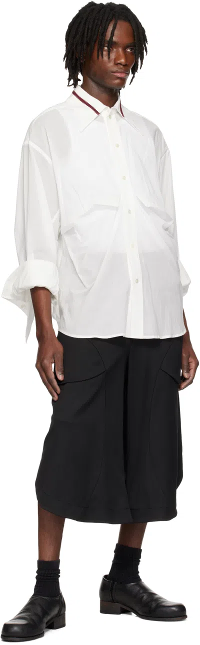 Cmmawear White Drape Shirt In White