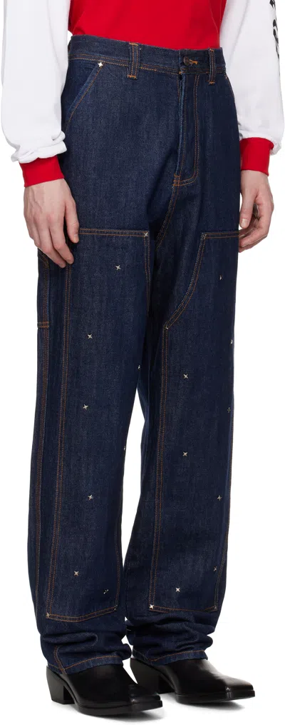 Kusikohc High-waisted Straight-leg Jeans In Blue