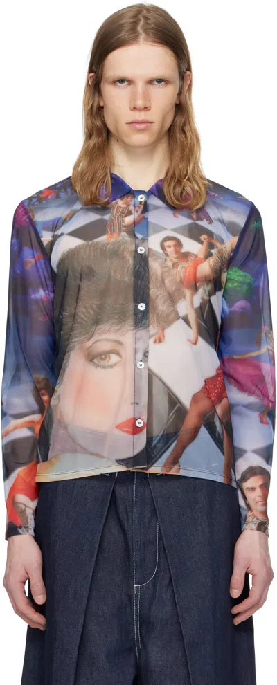 Sunnei Multicolor Sheer Organza Shirt In 8184 Brigitte Print