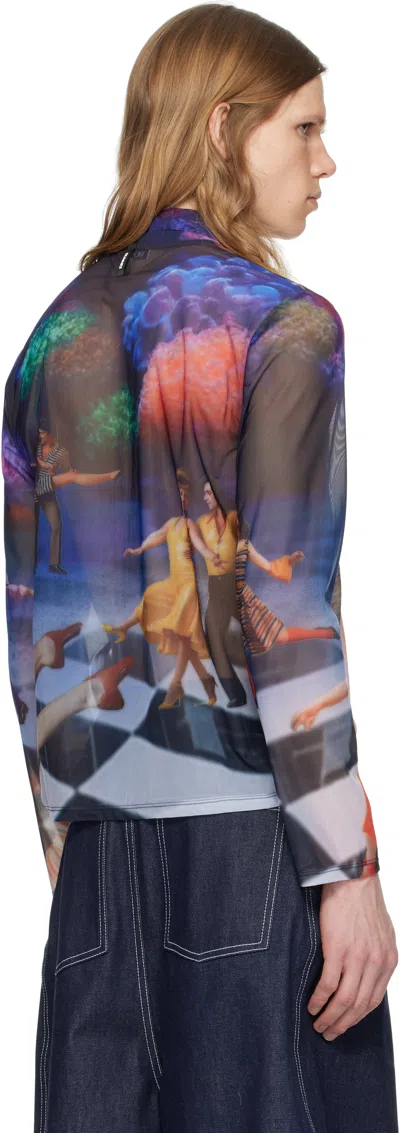 Sunnei Multicolor Sheer Organza Shirt In 8184 Brigitte Print