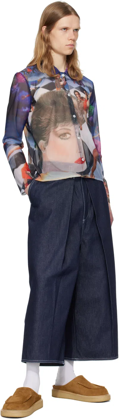 Sunnei Multicolor Sheer Organza Shirt In 8184 Brigitte Print