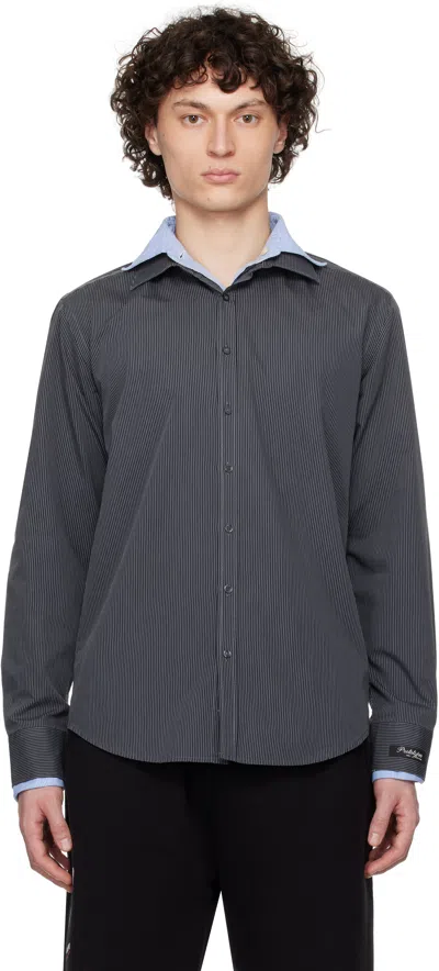 Prototypes Blue Double Layer Shirt In Upcycled Stripe Shir