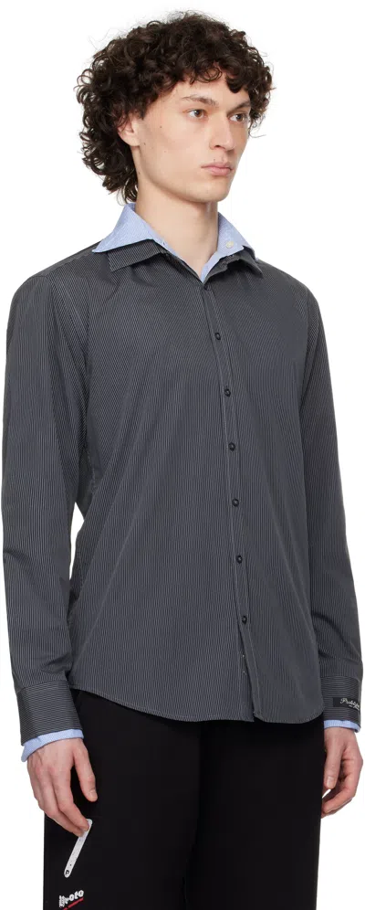 Prototypes Blue Double Layer Shirt In Upcycled Stripe Shir