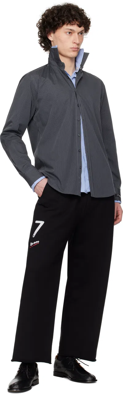 Prototypes Blue Double Layer Shirt In Upcycled Stripe Shir