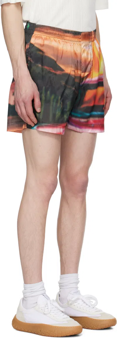 Sunnei Multicolor Elastic Shorts In 8186 Annemarie Print