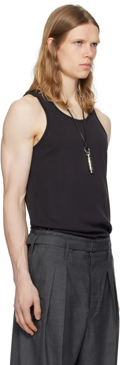 Lemaire Men Cotton Tank Top In Nero