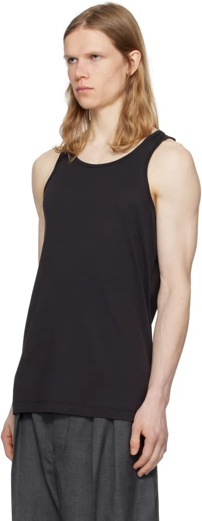 Lemaire Men Cotton Tank Top In Nero