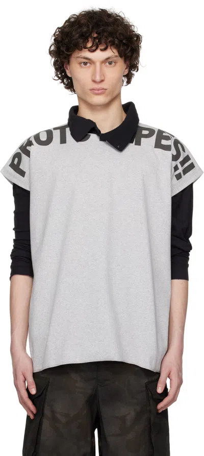 Prototypes Gray Waffle Muscle T-shirt In Waffle Jersey Grey