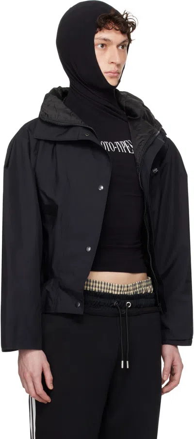 Prototypes Black Upside-down Jacket In Nylon Track Black