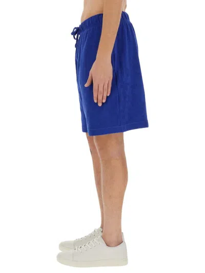 Burberry Men Cotton Bermuda Shorts In Blue