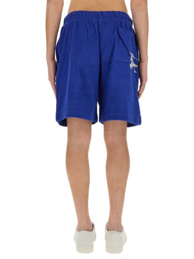 Burberry Men Cotton Bermuda Shorts In Blue