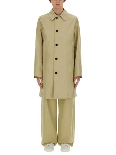 Burberry Cotton Trench Coat With Oversized Sleeves And In Multicolour
