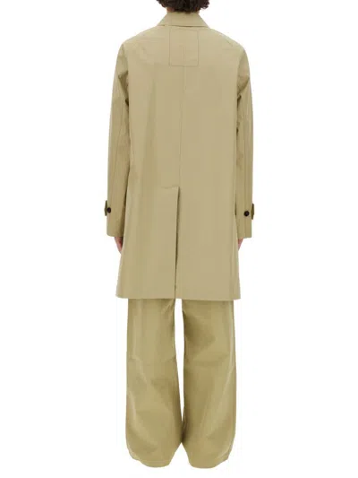 Burberry Cotton Trench Coat With Oversized Sleeves And In Multicolour