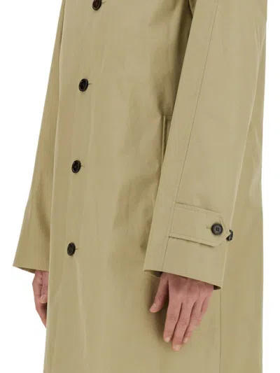 Burberry Cotton Trench Coat With Oversized Sleeves And In Multicolour