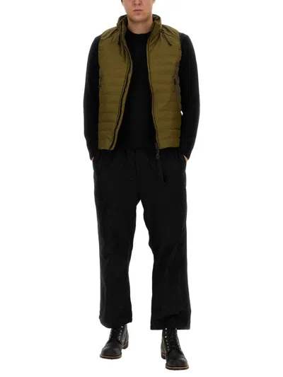 Jg1 Green Padded Vest With High Collar In Green