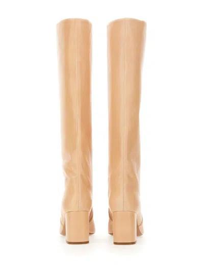 Paris Texas Knee-high Boots With Pointed Toe In Neutral