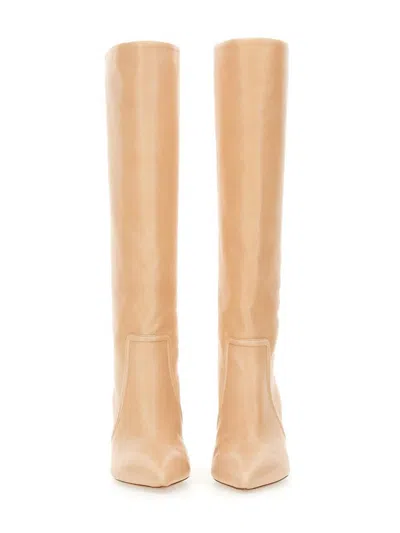 Paris Texas Knee-high Boots With Pointed Toe In Neutral
