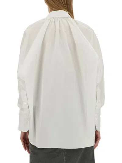 Patou Relaxed Fit Cotton Blouse With High Neck In White