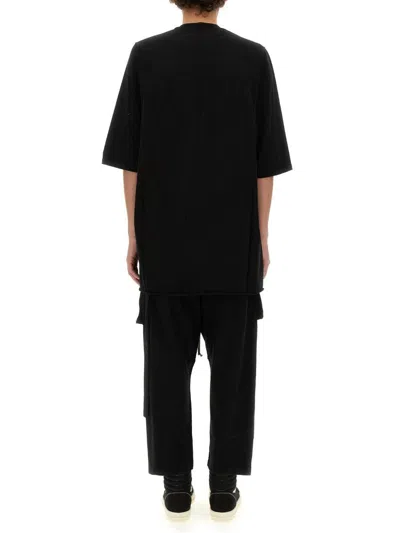Rick Owens Drkshdw 'jumbo' Black Crewneck T-shirt With Oversized Band In Cotton Man In Black