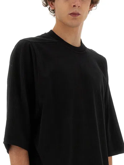 Rick Owens Drkshdw 'jumbo' Black Crewneck T-shirt With Oversized Band In Cotton Man In Black