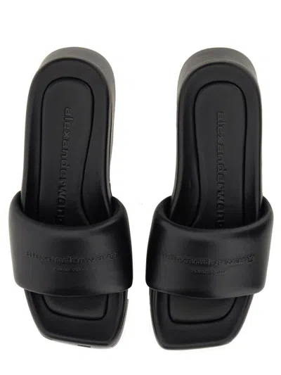 Alexander Wang Float Mules With Platform Sole And Squared Toe In Black